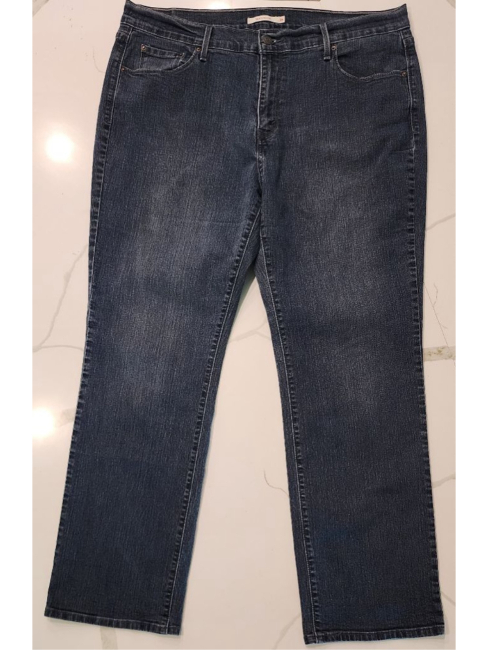 Levi's 505 Straight Jeans Women's 18 Dark Wash Button Fly Denim Pants